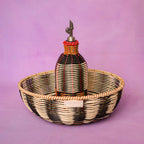 Black and Cream Woven Oil Pourer
