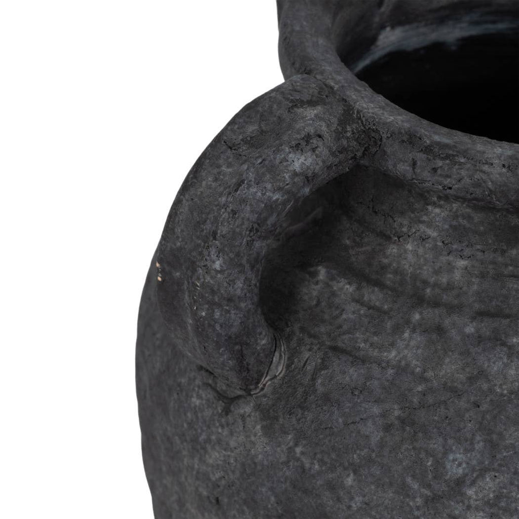 Black Amphora Multi-Handle Vase