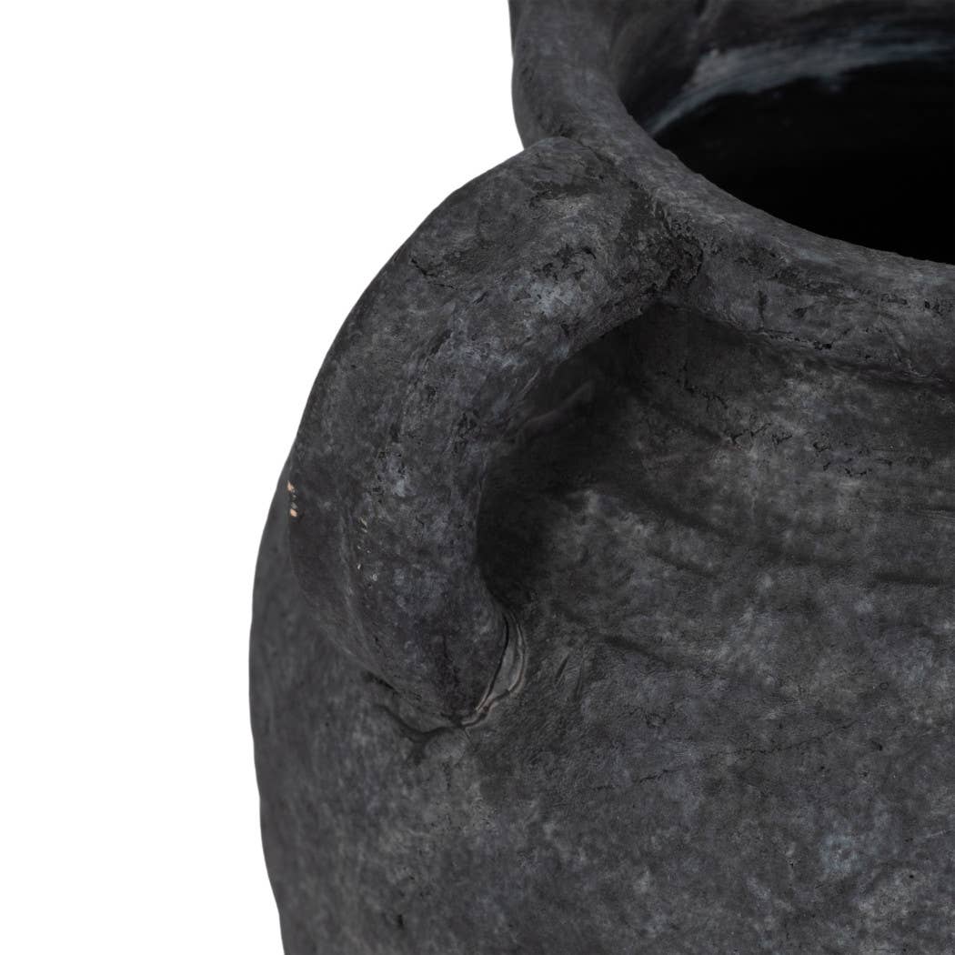 Black Amphora Multi-Handle Vase