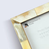 Picture Frames Essence Pattern Horn Inlay Collection in 4 Sizes, White: 8x10