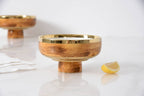 Madera Wood and Gold Small Footed Bowl