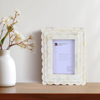Scalloped Bone Inlay Frame, Ivory, 4x6