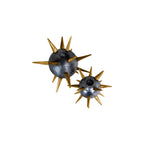 Punk Gray and Gold Taper Candle Holders, Set of 2