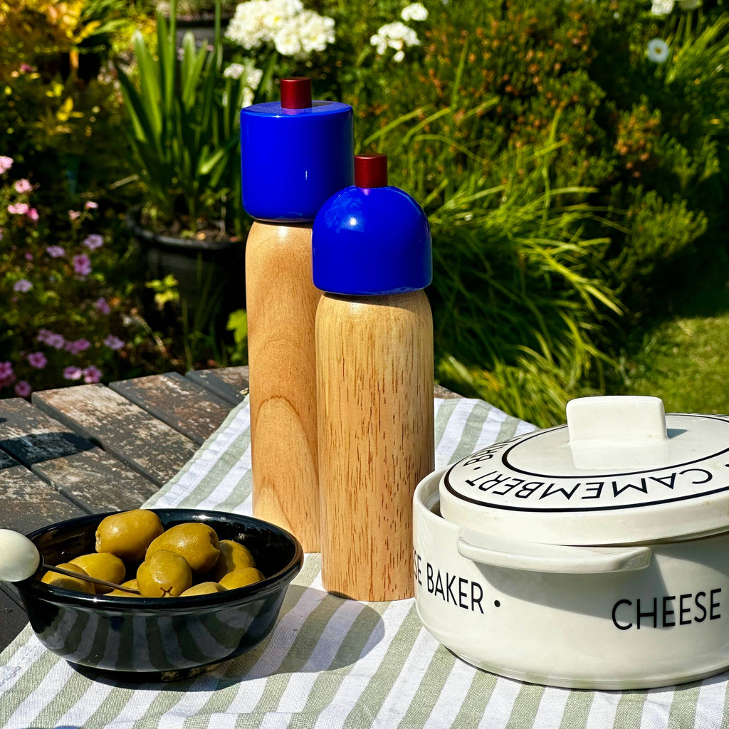 Navy and Red Salt and Pepper Grinder, Large