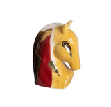5.5x3x7" Abstract Multicolored Ceramic Horse Head Sculpture