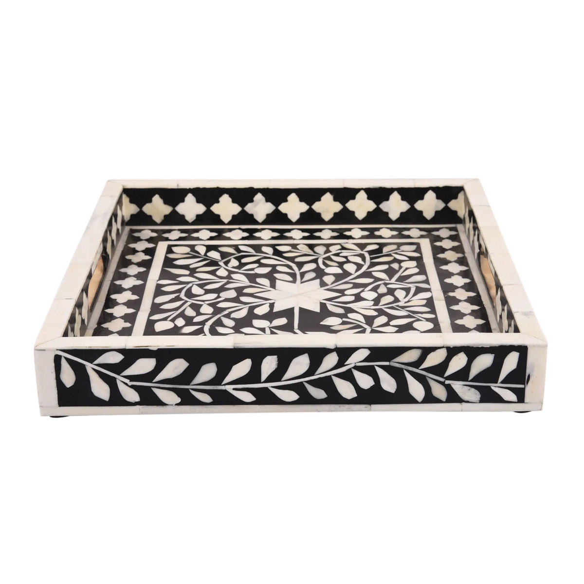 Alhambra Black and White Decorative Tray, 12 in.