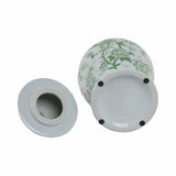 Decorative Jar - Green Ceramic Bird Flower Tall, 18 in.