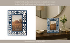 Blue Floral Petal Picture Frame, 4x6