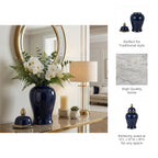 Navy and Gold Glossy Lidded Jar