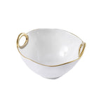 Golden Handles White Medium Bowl
