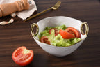 Golden Handles White Medium Bowl