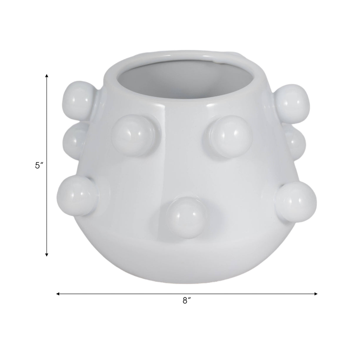 White Glossy Tapered Round Planter