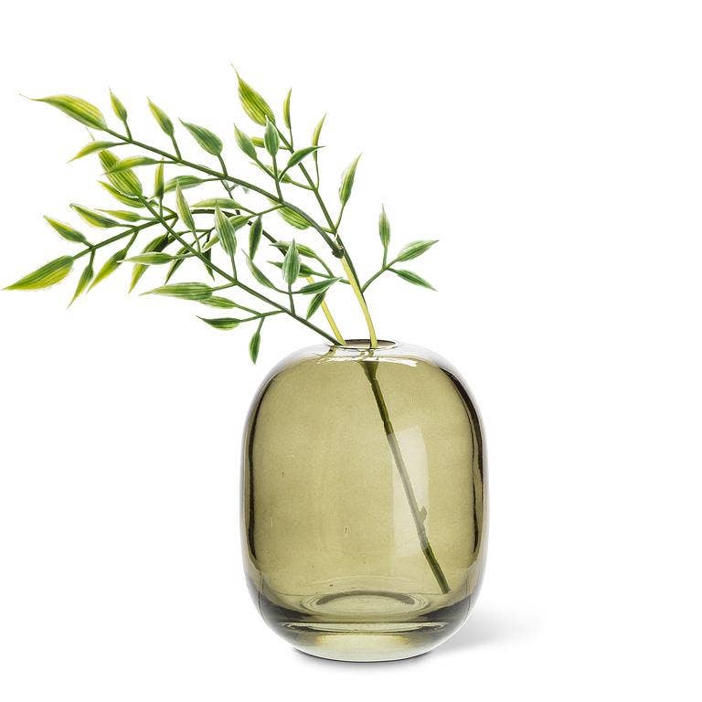 Moss Green Barrel Bud Vase, 4.5 in.