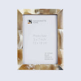 Picture Frames Essence Pattern Horn Inlay Collection in 4 Sizes, White: 8x10