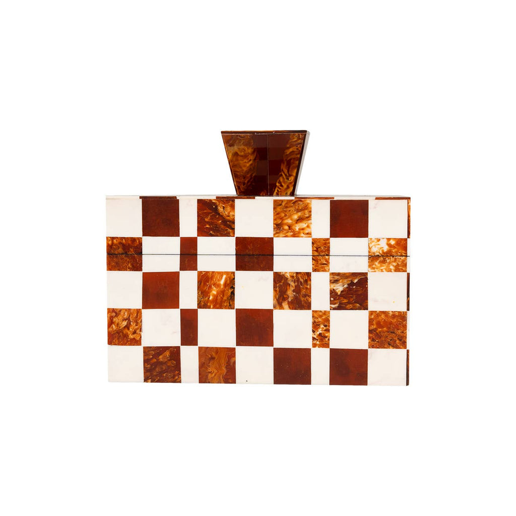 Camiro Brown and White Checkered Box