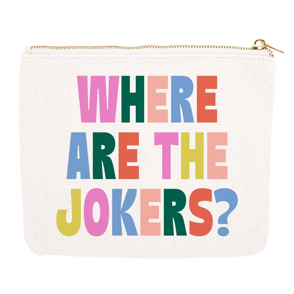 'Where Are the Jokers' Mahjong Card Zipper Pouch