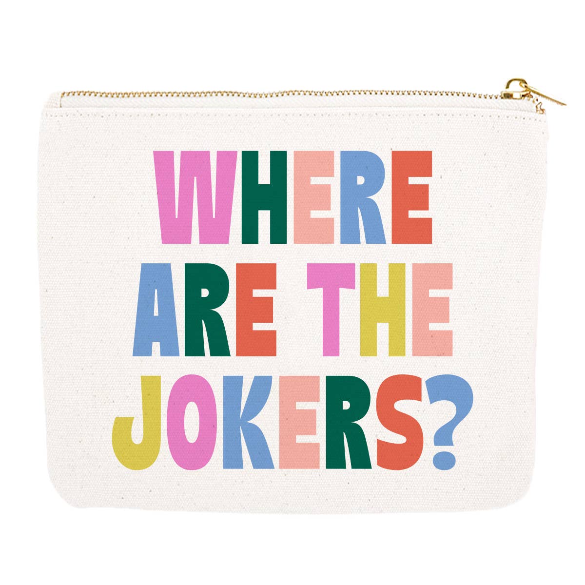 'Where Are the Jokers' Mahjong Card Zipper Pouch