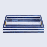 Decorative Trays Optique Madrid Pattern Resin Inlay Collection in 11x17: Blue / 11x17