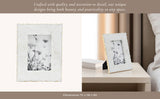 Photo Frame - White Marble Wood Jagged Edges, 4x6 in.