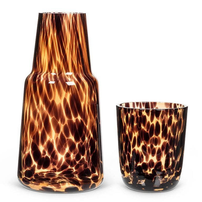 Amber Glass Bedside Carafe & Glass