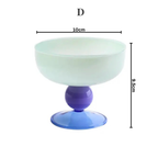 Colorful Two-Tone Glass Dessert Bowl, Amber and Teal