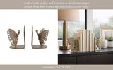 Bookends Set of 2 - Gold Metal Decorative Butterfly, 6 in.
