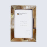 Picture Frames Essence Pattern Horn Inlay Collection in 4 Sizes, White: 8x10