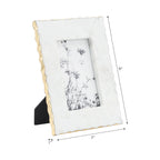 White Marble Jagged Edge Picture Frame, 4x6