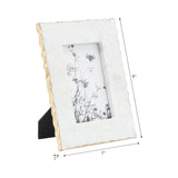 Photo Frame - White Marble Wood Jagged Edges, 4x6 in.