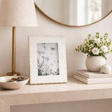 Photo Frame - White Marble Wood Jagged Edges, 4x6 in.