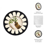 Photo Frame - Black/Ivory Resin Round Flower Design, 4x4 in.