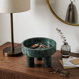 Decorative Bowl - Green Marble Modern Tripod Legs, 6 in.