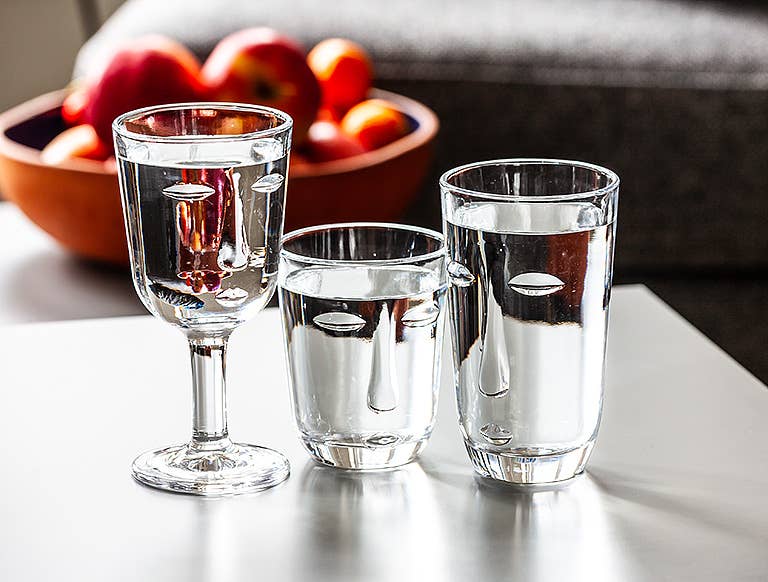 Resting Face Glass Goblets, Set of 2