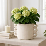 Plant Pot - White Ceramic Round Multi-Loop Arch Handle, 13in