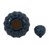 Decorative Jar - Blue Ceramic Chain Texture Lidded, 12 in.