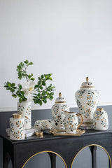 8x5.5x8.5" Luxe Leaf-Decorated Ceramic Pitcher