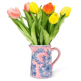Small Floral Jug-7"H(22oz): Blue