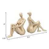 Bookends Set of 2 - Gold Resin Modern Lady Pair, 8 in.