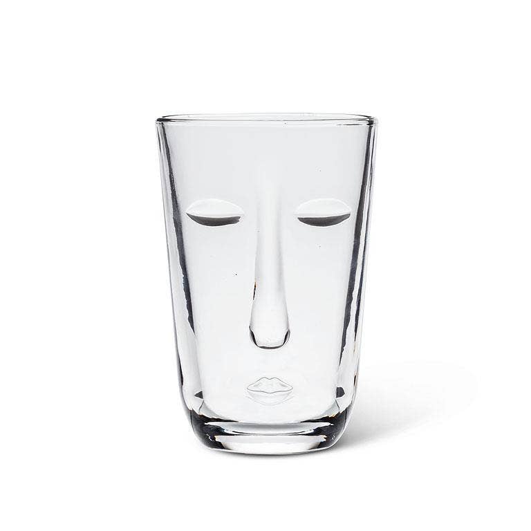 Resting Face Glass Goblets, Set of 2