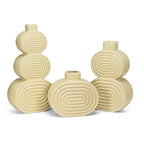 Ridged Triple Oval Ceramic Vase