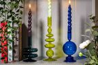 Pear Green Colored Glass Taper Holder