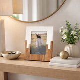 Resin Wood Casual Two-Tone Photo Frame - White, 4x6 in.