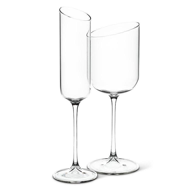 Amber Angle Cut Champagne Flute