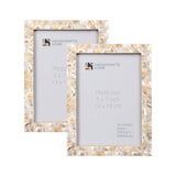 Picture Frame Mother of Pearl Pack of 2 White, 3 Sizes: 5x7