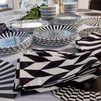 Black & White Chevron Faux Linen Napkins, Set of 4
