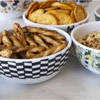 Black & White Chevron Melamine Bowls, Set of 4