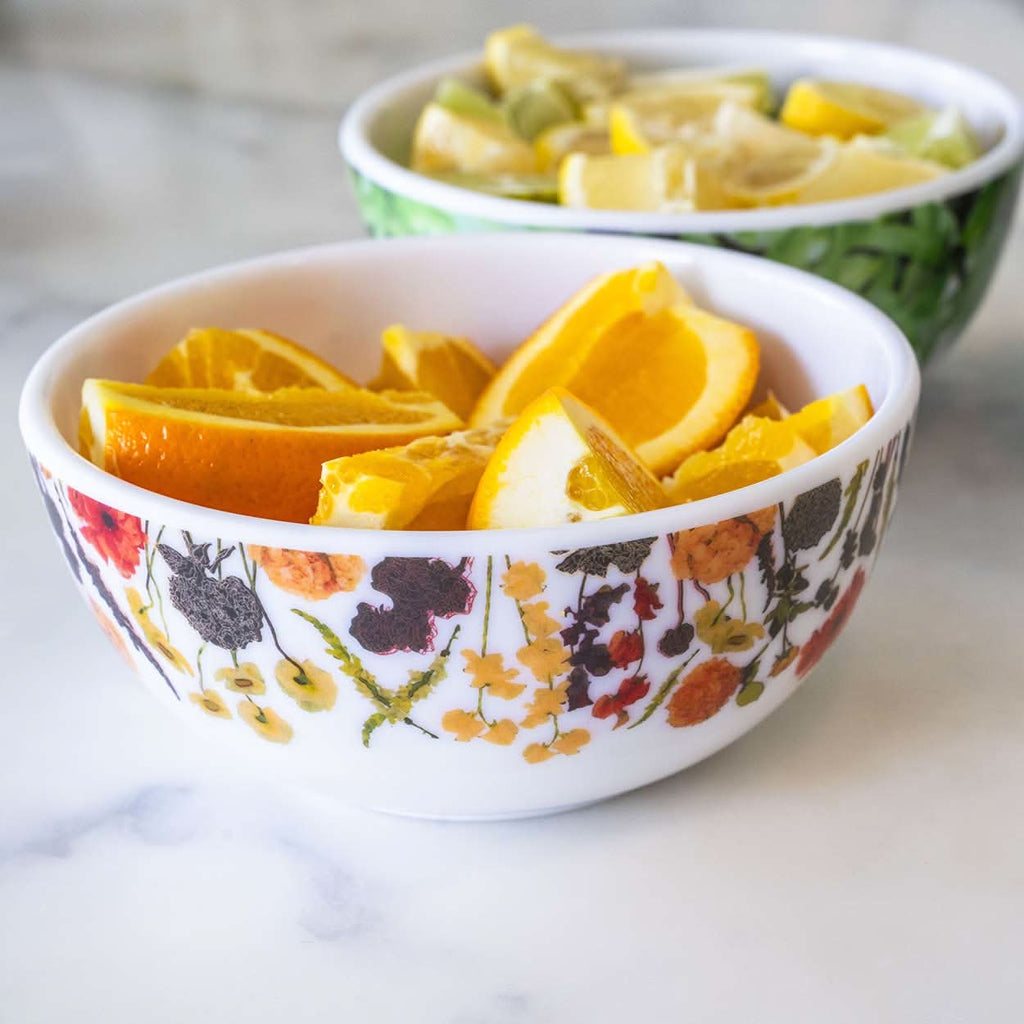 Auburn Bouquet Melamine Bowls, Set of 4