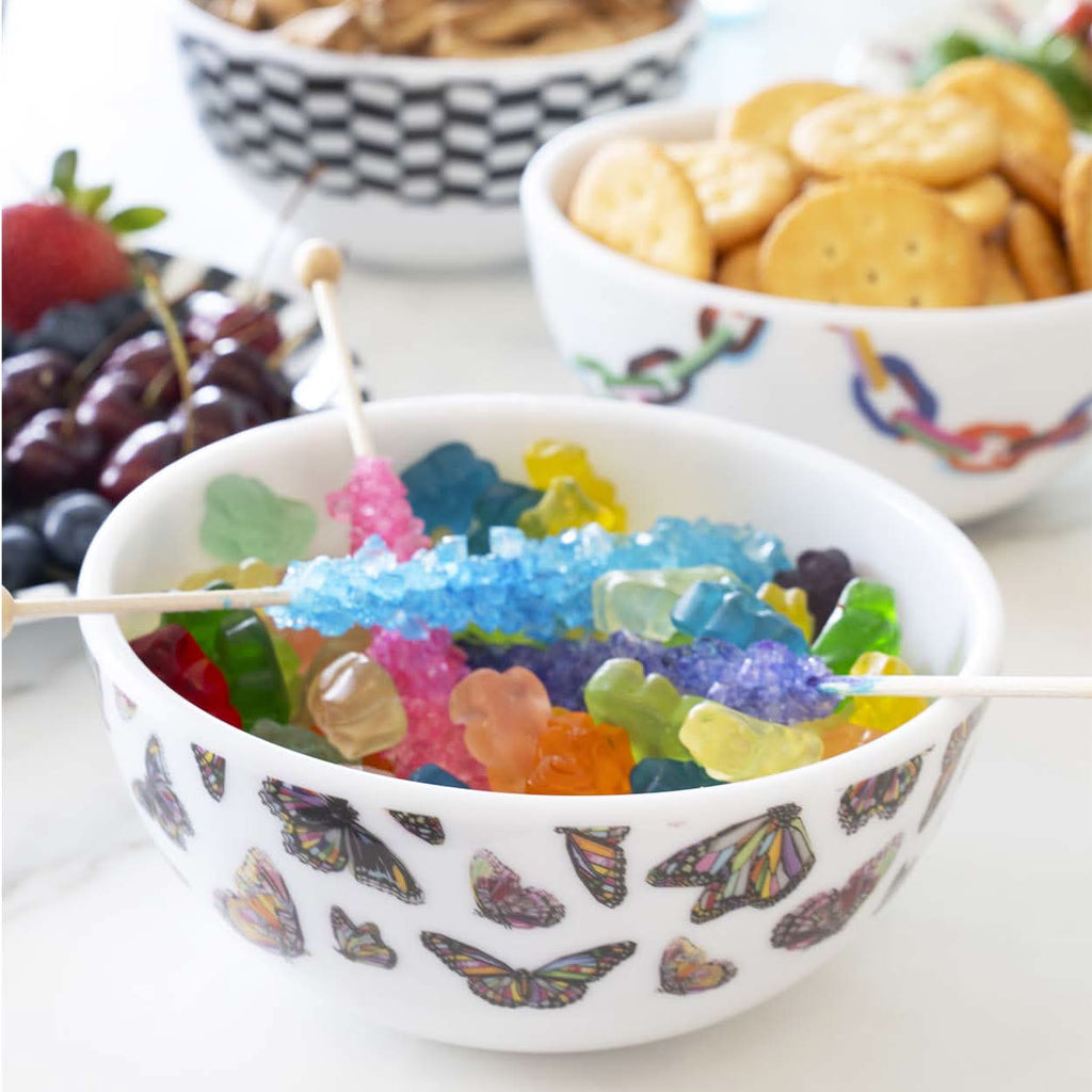 Butterflies Melamine Bowls, Set of 4
