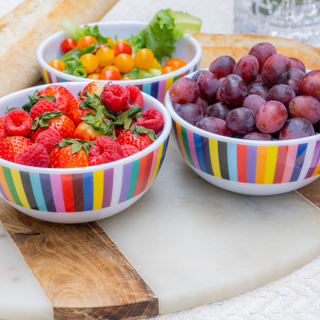 Multicolor Starburst Melamine Bowls, Set of 4