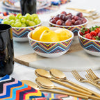 Multicolor Zigzag Melamine Bowls, Set of 4